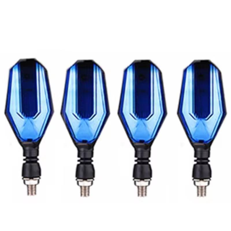 KOPQTEC Motorrad Blinker Universal Motorrad Blinker Licht Blinker Motorrad Hinten Schwanz Bremse Blinker Stopp Signal Licht Motorrad Zubehör(Blue,4pcs) von KOPQTEC