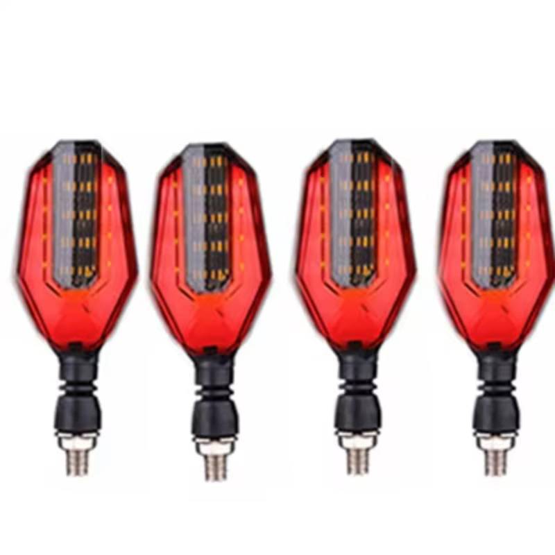 KOPQTEC Motorrad Blinker Universal Motorrad Blinker Licht Blinker Motorrad Hinten Schwanz Bremse Blinker Stopp Signal Licht Motorrad Zubehör(Red,4pcs) von KOPQTEC