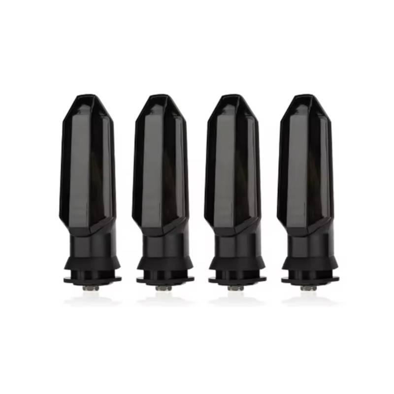 KOPQTEC Motorrad Blinker Universal Motorrad Blinker Lichter Blinklicht Bernstein 10mm 12V Moto Anzeige Vorne Hinten Blinker Warnung Licht Zubehör(Black,4pcs) von KOPQTEC