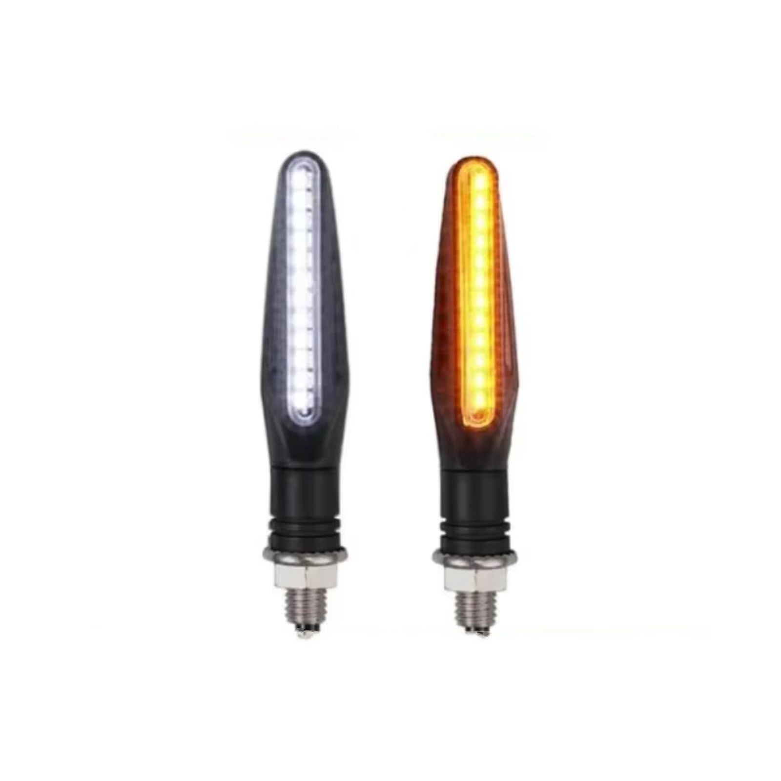 KOPQTEC Motorrad Blinker Universal Motorrad Blinker Weiß Rot Bernstein Fließende Indikatoren Vorne Hinten Licht Blinker Blinker Motorrad Zubehör(2Pcs White to Yellow) von KOPQTEC