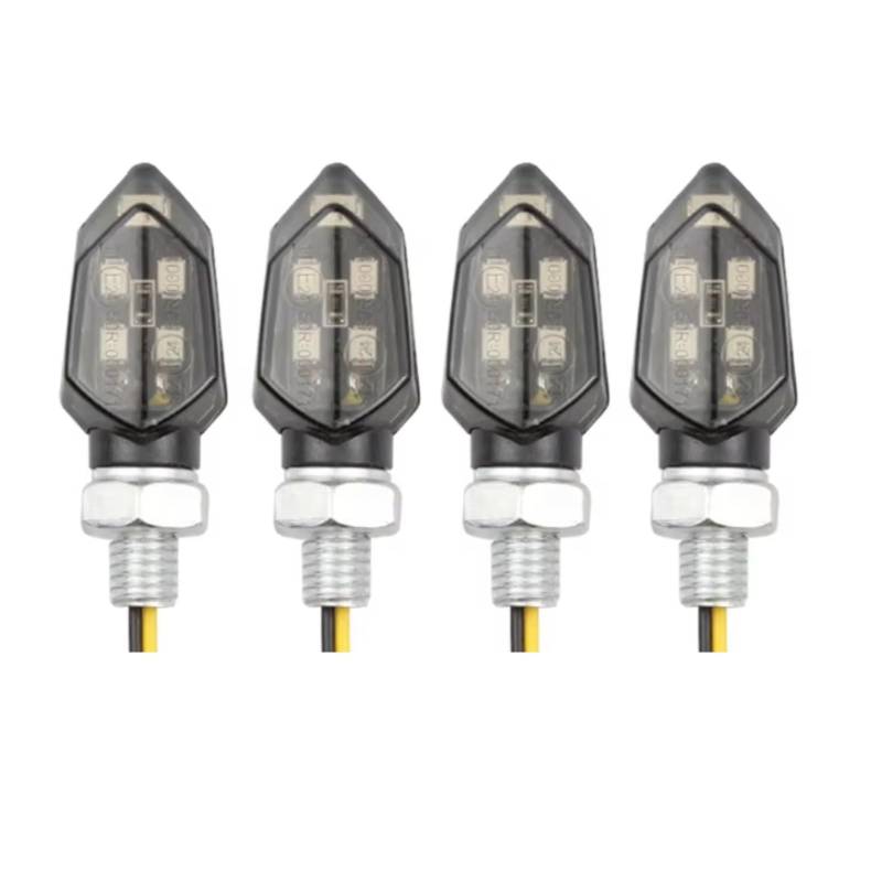 Motorrad Blinker Kompatibel Mit Ducati Für Diavel Für Panigale Für V4 848 1098 Für Monster 696 Für Scrambler 800 Für Multistrada 1200 Universal-Blinkerlicht(4 Pcs) von KOPQTEC