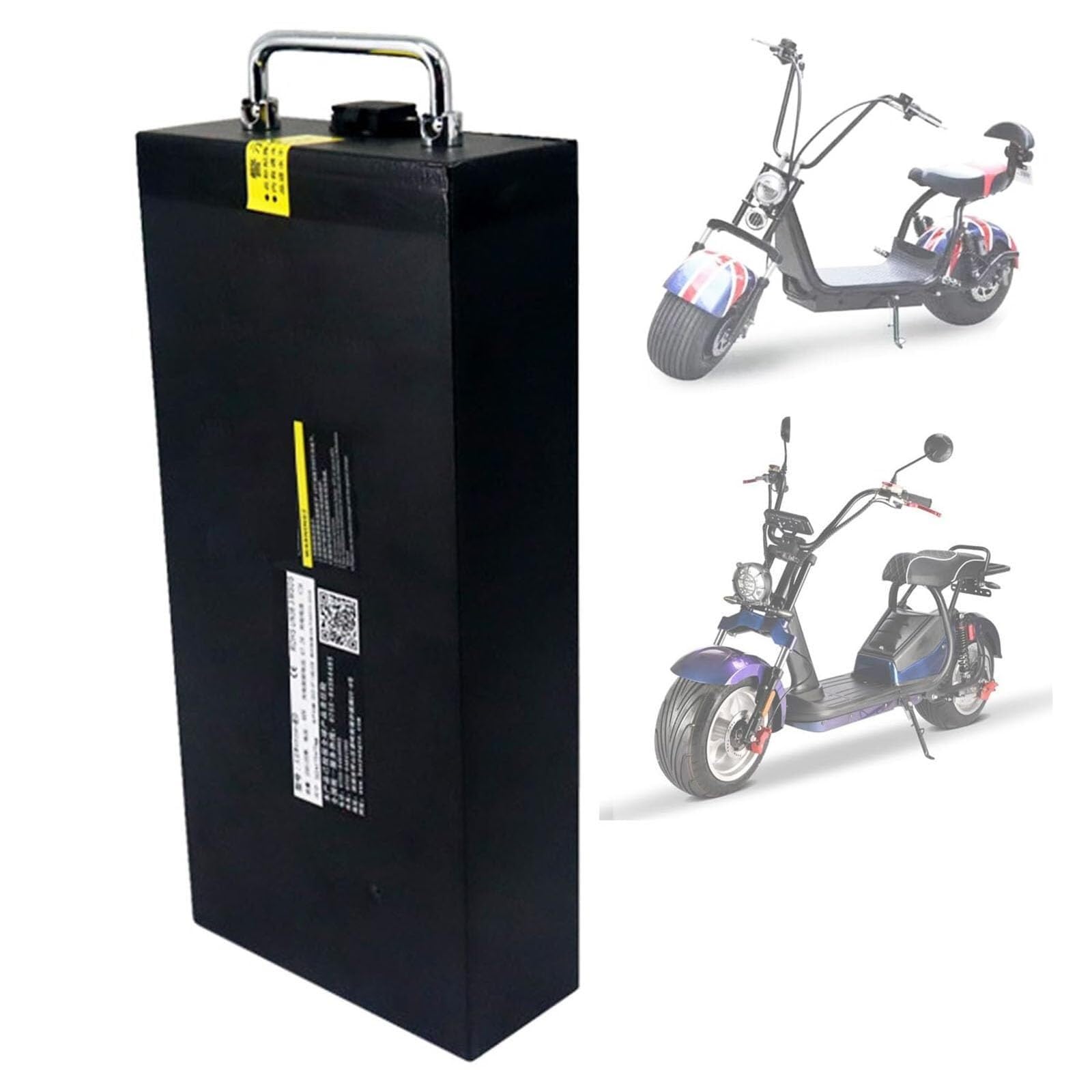 60 V E-Bike Lithium-Batterie, 60 V E-Bike-Akku, 12 Ah, wiederaufladbare Batterie, Motorradbatterie mit Ladegerät, Anderson-Stecker von KOQAWSC