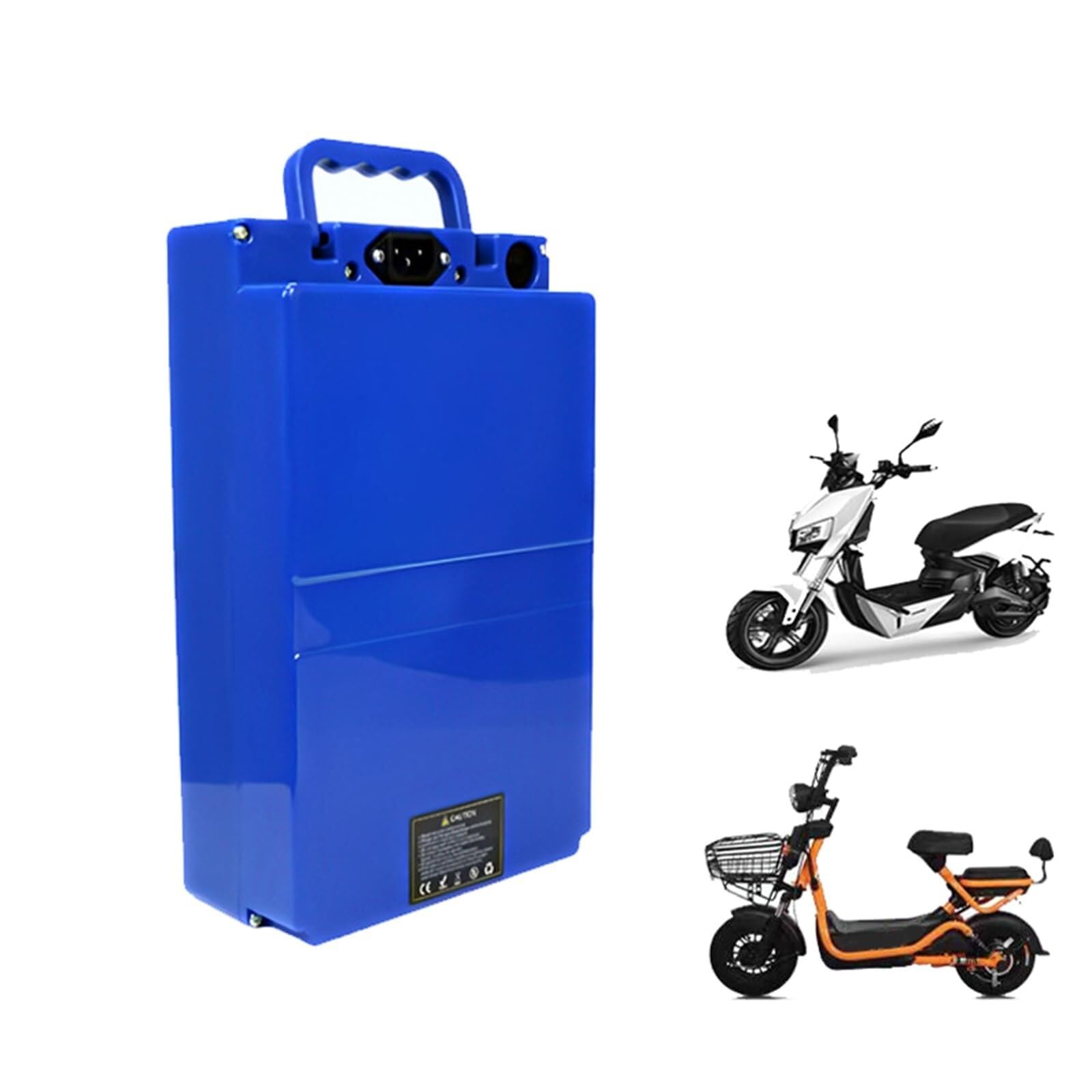 KOQAWSC 48V 12Ah 18Ah 20Ah 25Ah Elektrische Motorradbatterie 48 Volt Lithiumbatterie Moped Batterie Motorradbatterie Große Kapazität E-Bike Akku Pack mit Ladegerät, Anderson Stecker (12Ah) von KOQAWSC