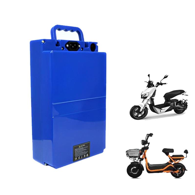 KOQAWSC 48V 12Ah 18Ah 20Ah 25Ah Elektrische Motorradbatterie 48 Volt Lithiumbatterie Moped Batterie Motorradbatterie Große Kapazität E-Bike Akku Pack mit Ladegerät, Anderson Stecker (25Ah) von KOQAWSC