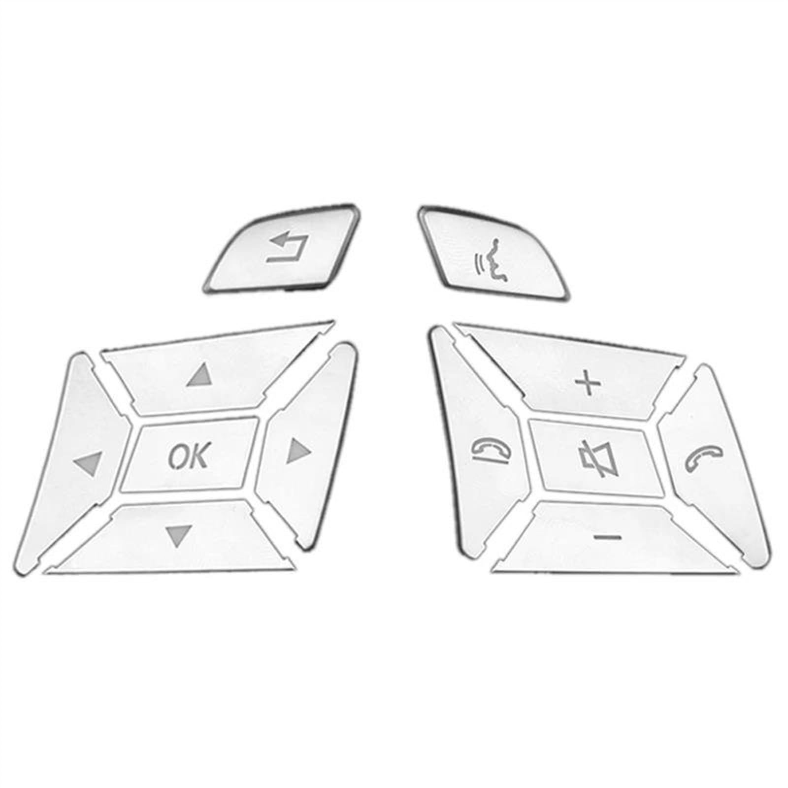 Knopfaufkleber Innenraum Kompatibel Mit Mercedes Für Benz Für A B C E Ml Gl Cla Gla Glk Sl SLK Klasse W176 W246 W212 W204 Auto-Lenkrad-Knopfschalter-Trim-Abdeckungsaufkleber von KORKUS