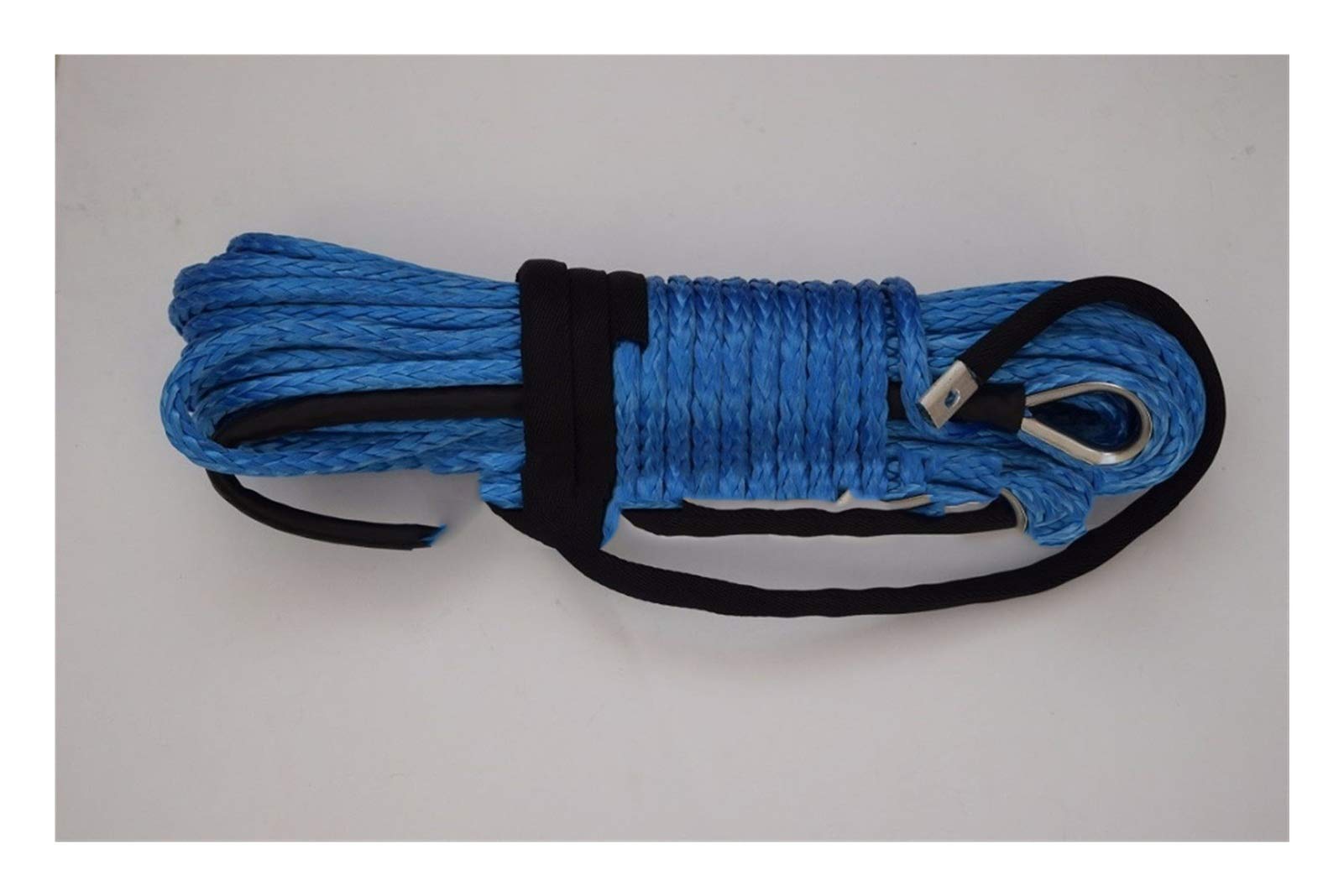 Synthetisches Windenseil-Set, 10mm * 30m ATV Winch Line, Synthetisches Windenseil, 3/8 x 100 Windekabel, Bootswindeseil für Geländewagen, LKW, SUV, ATV, UTV(Blue) von KOROBIE