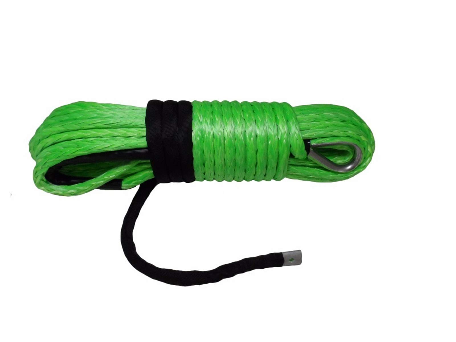 Synthetisches Windenseil-Set, 10mm * 30m ATV Winch Line, Synthetisches Windenseil, 3/8 x 100 Windekabel, Bootswindeseil für Geländewagen, LKW, SUV, ATV, UTV(Green) von KOROBIE