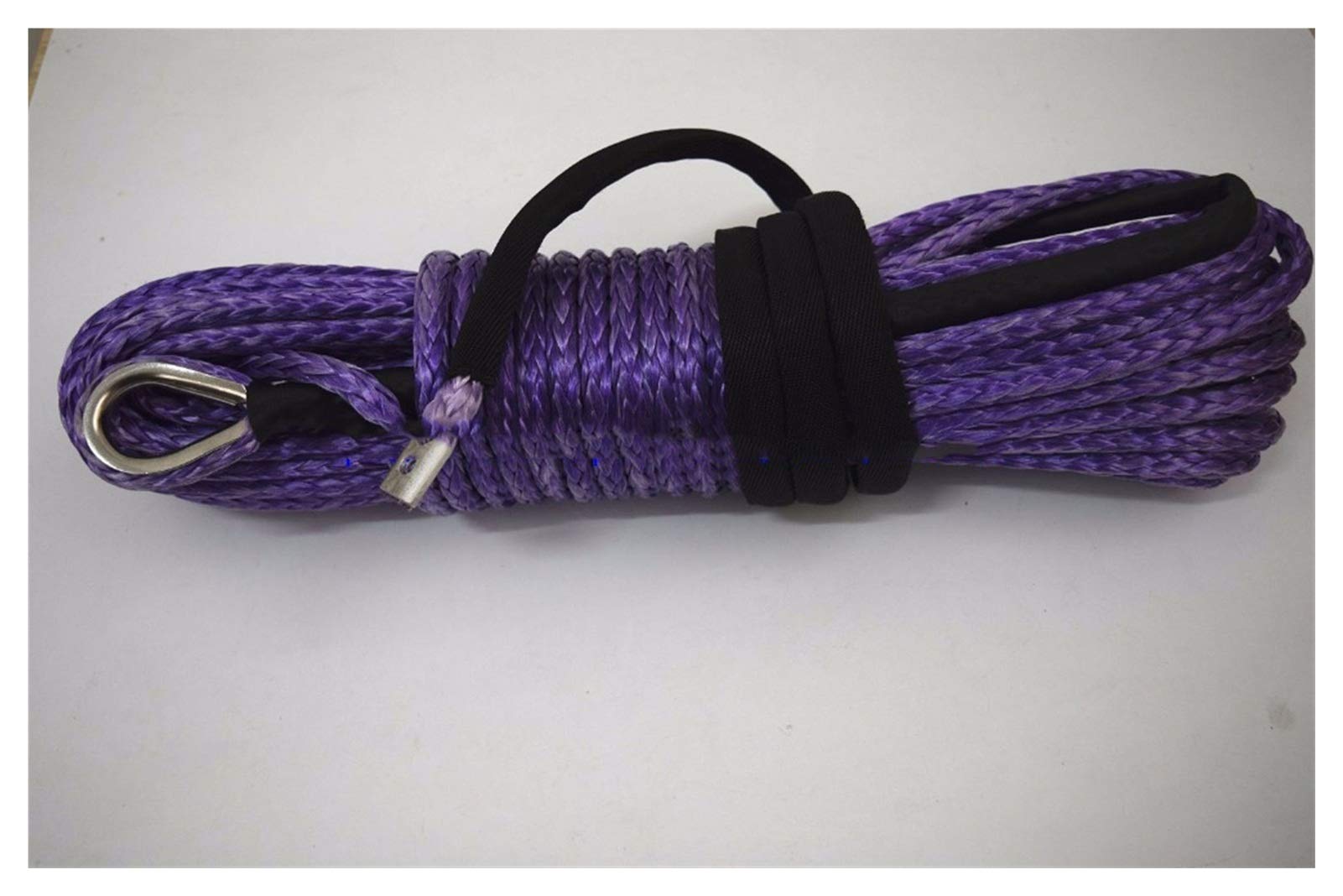 Synthetisches Windenseil-Set, 10mm * 30m ATV Winch Line, Synthetisches Windenseil, 3/8 x 100 Windekabel, Bootswindeseil für Geländewagen, LKW, SUV, ATV, UTV(Purple) von KOROBIE