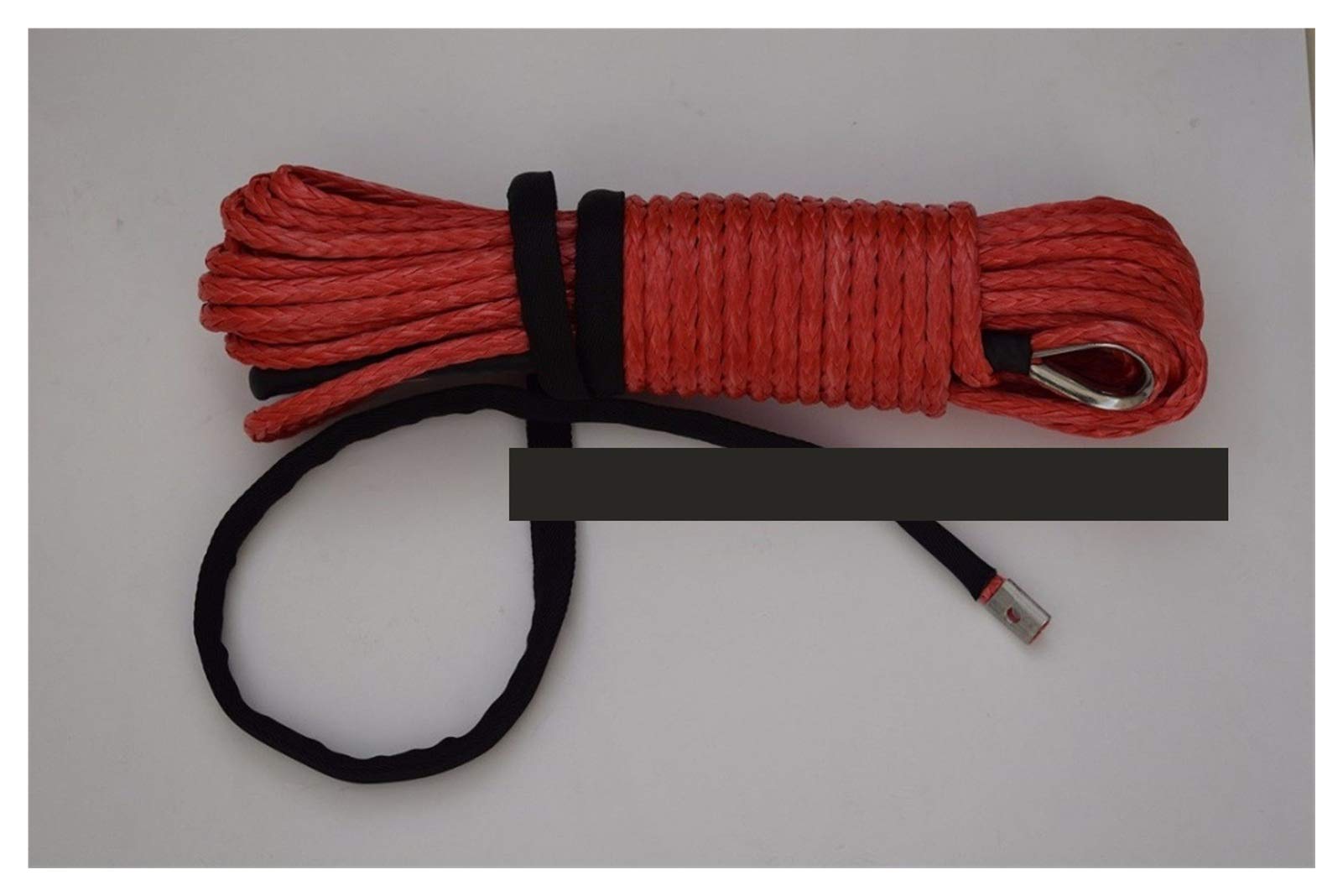 Synthetisches Windenseil-Set, 10mm * 30m ATV Winch Line, Synthetisches Windenseil, 3/8 x 100 Windekabel, Bootswindeseil für Geländewagen, LKW, SUV, ATV, UTV(Rood) von KOROBIE