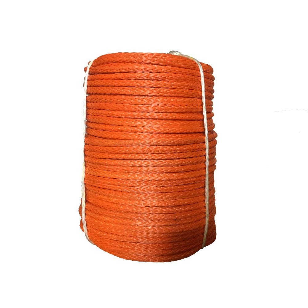 Synthetisches Windenseil-Set, 16mm x 100 Meter Orange synthetische Winchseil-Abschleppseil for ATV/UTV / 4x4 / AFF Road-Zubehör für Geländewagen, LKW, SUV, ATV, UTV(Orange) von KOROBIE