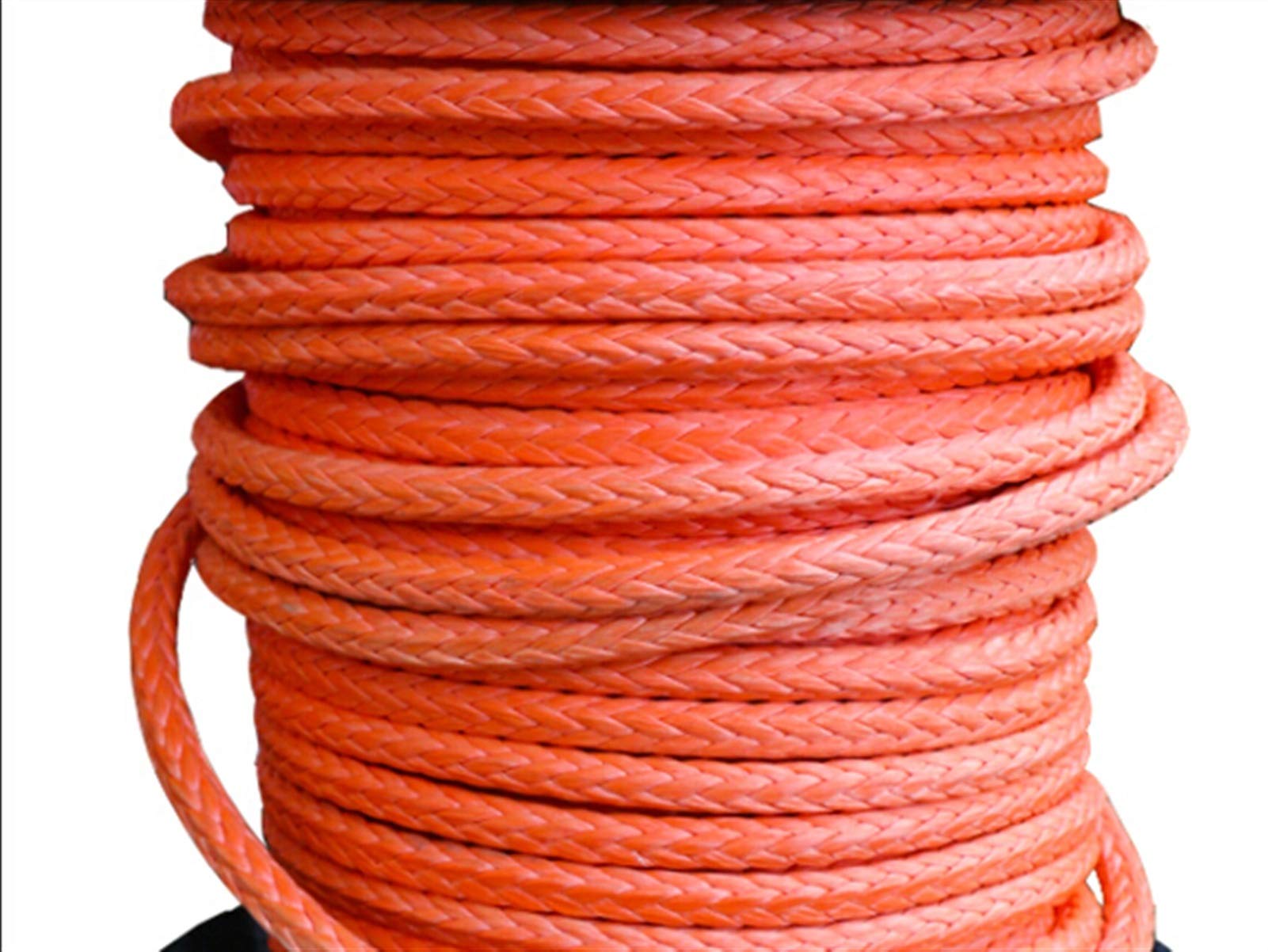 Synthetisches Windenseil-Set, 18mm x 100 Meter Orange Synthetische Windeseil-Abschleppseil for ATV/UTV / 4x4 / AFF Road-Zubehör für Geländewagen, LKW, SUV, ATV, UTV von KOROBIE