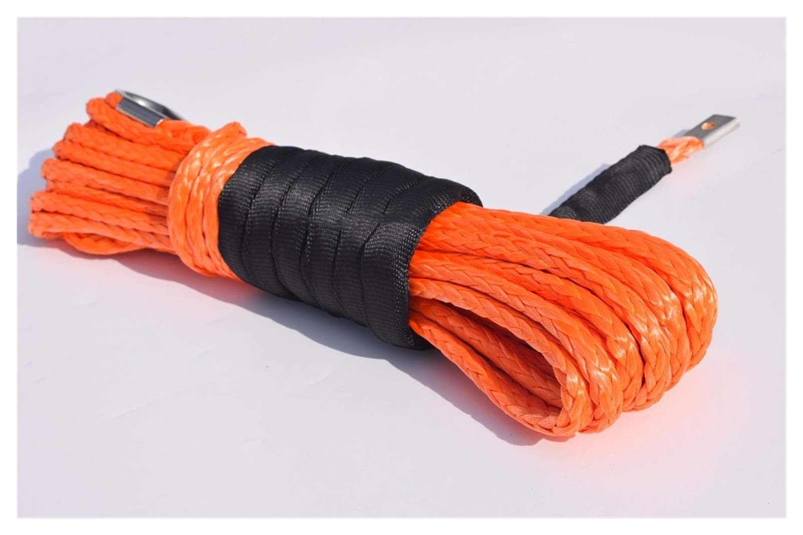 Synthetisches Windenseil-Set, 8mm * 15m Orange Synthetische Windeseil for elektrische Winden, Plasmawinchkabel, ATV-Windelinie for Fahrzeug für Geländewagen, LKW, SUV, ATV, UTV von KOROBIE