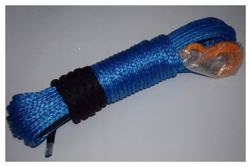 Synthetisches Windenseil-Set, 8mm * 30m Blaues Synthetisches Windenkabel, Winde Seil Extenstion, ATV Winch Line, Off Road Seil für Geländewagen, LKW, SUV, ATV, UTV von KOROBIE