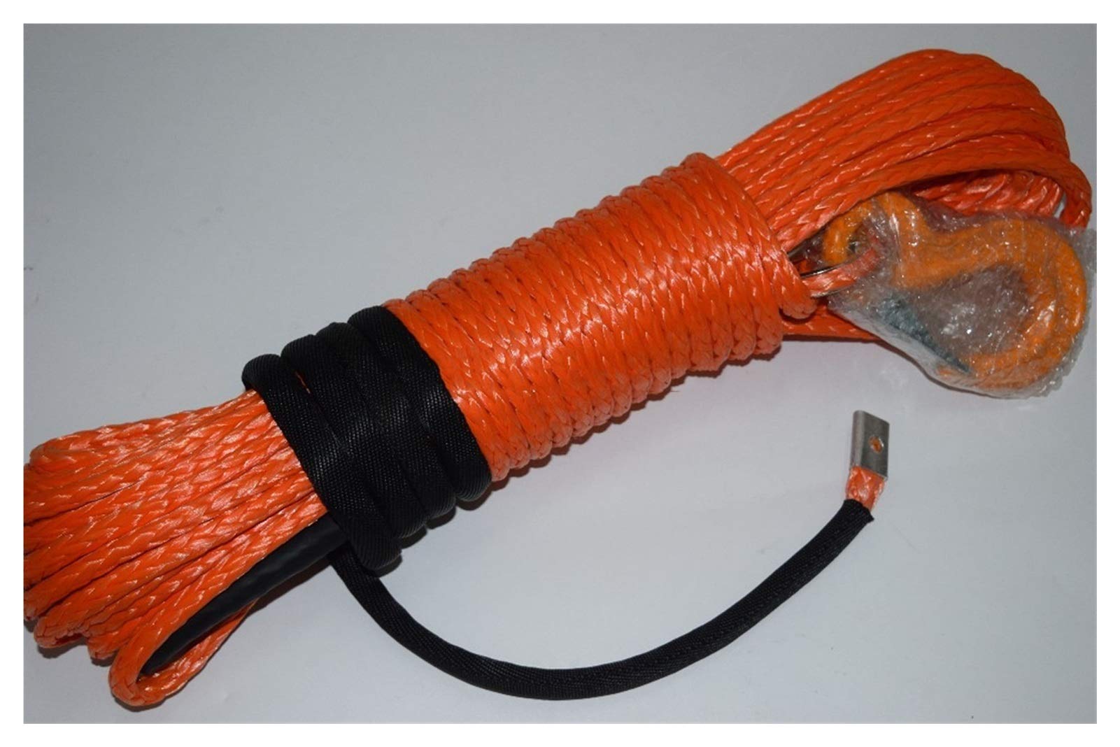 Synthetisches Windenseil-Set, 8mm * 30m Orange Synthetische Windeseil, ATV-Windelinie, Off-Straßenseil, Abschleppseile mit Haken, Plasmaseil für Geländewagen, LKW, SUV, ATV, UTV von KOROBIE