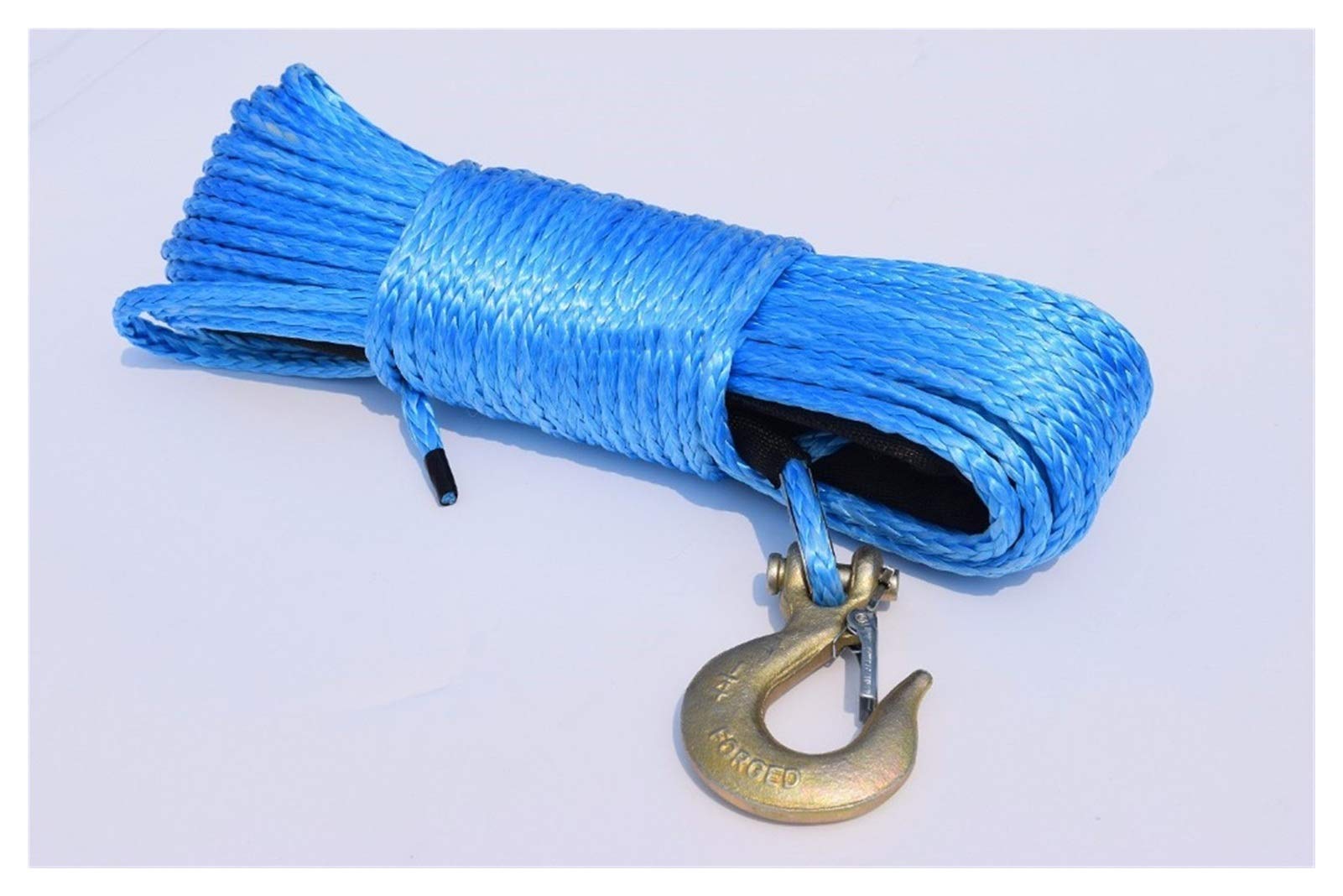 Synthetisches Windenseil-Set, Blau 1/4 "* 50ft Winch Seilhaken, dauerhaftes Uhmwpe-Seil for ATV UTV, Synthetisches Windekabel, abseits der Straßenseil für Geländewagen, LKW, SUV, ATV, UTV von KOROBIE