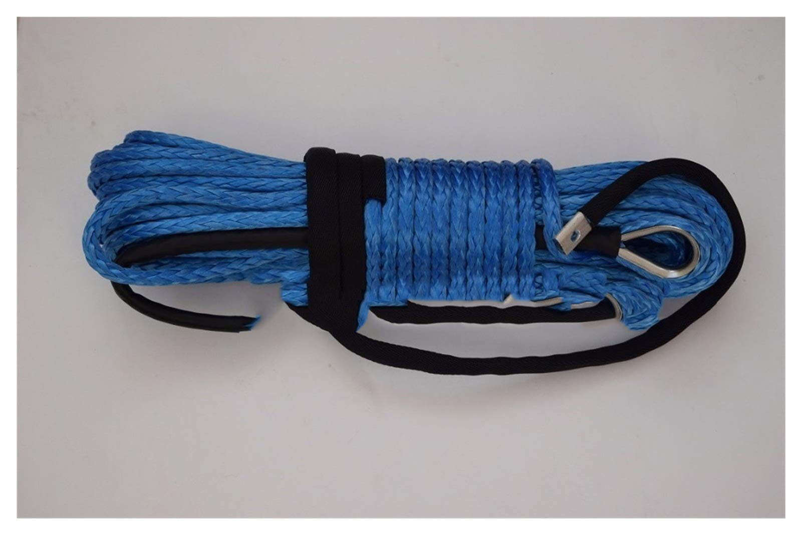 Synthetisches Windenseil-Set, Blau 10mm * 30m Off Straßenseil, 3/8 x 100 Windekabel, Ersatzwindekabel, Schleppseil, Synthetisches Seil für Geländewagen, LKW, SUV, ATV, UTV von KOROBIE