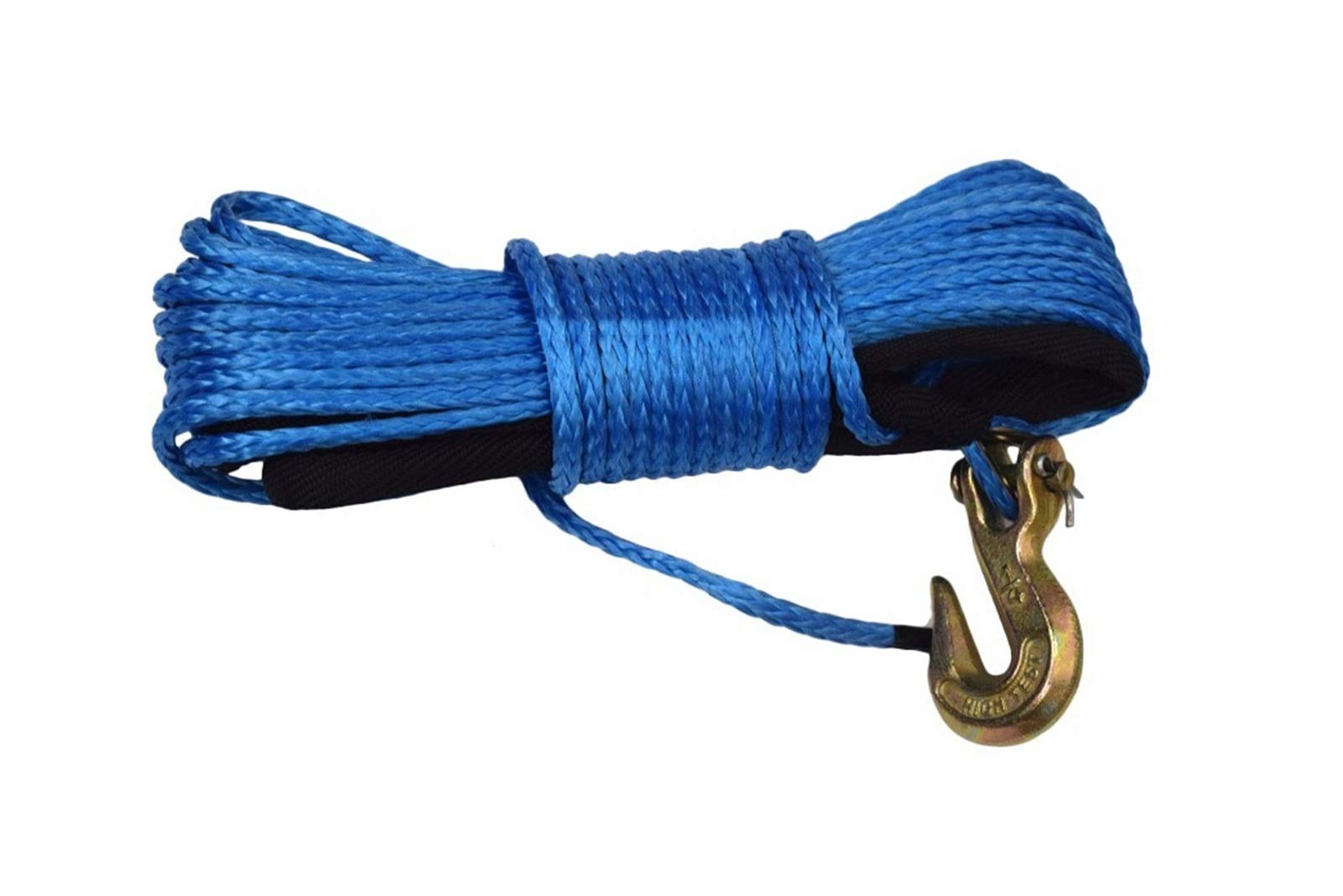 Synthetisches Windenseil-Set, Blau 3/16 "* 50FT ATV ​​Winch Line mit Haken, 12 Strangsynthetisches Windenseil für Geländewagen, LKW, SUV, ATV, UTV von KOROBIE