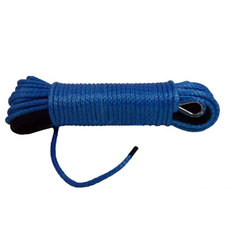 Synthetisches Windenseil-Set, Blau 6mm * 24m Synthetisches Seil 4500 lbs Aluminium beschichtete Winde von Straßenseil, ATV Winch Line für Geländewagen, LKW, SUV, ATV, UTV von KOROBIE