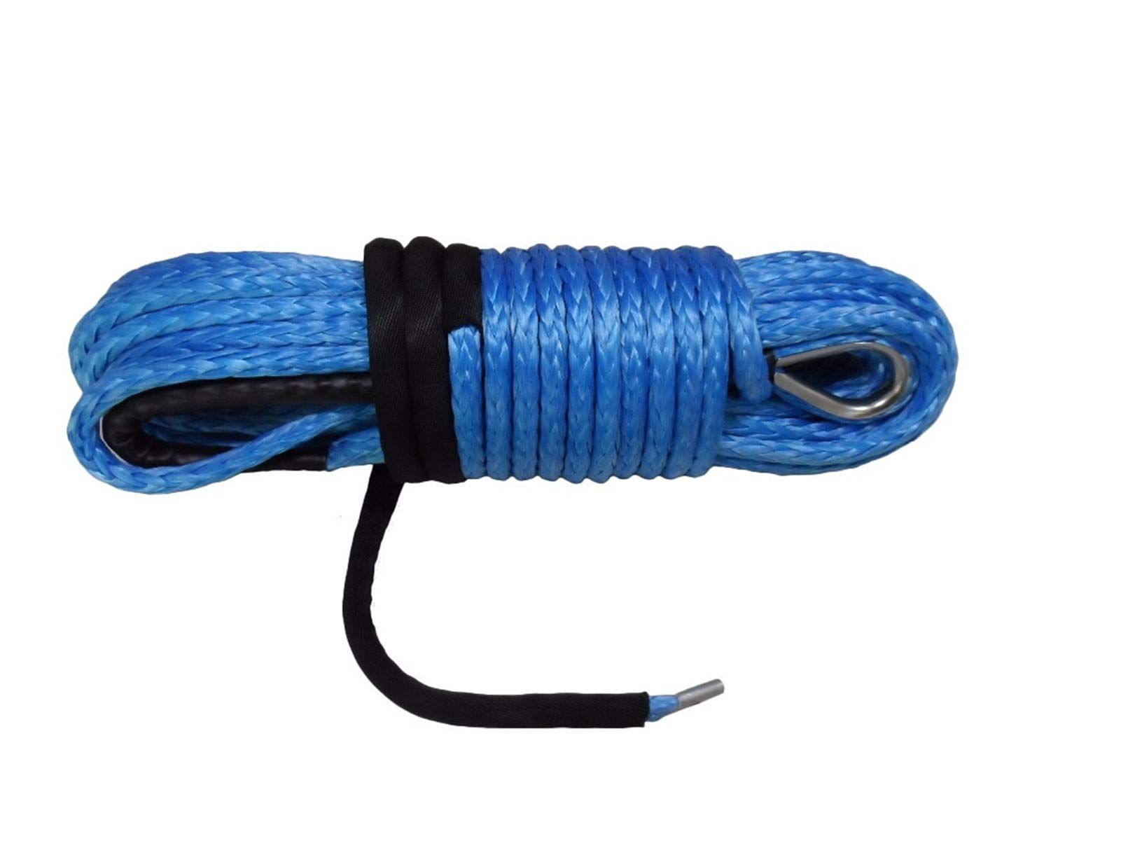 Synthetisches Windenseil-Set, Blaues 12mm * 30m Synthetisches Windenseil, Plasmaseil, ATV Winch-Zubehör, Kevlar Winch-Kabel, Winde-Seilverlängerung für Geländewagen, LKW, SUV, ATV, UTV von KOROBIE