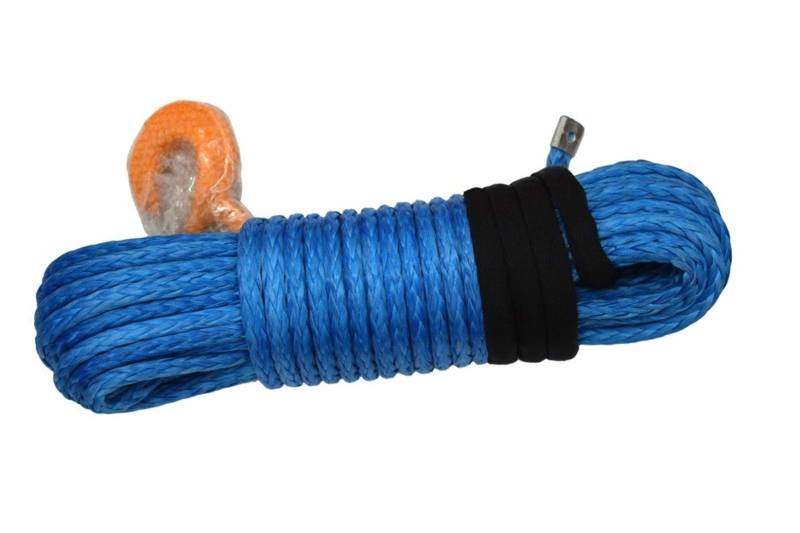 Synthetisches Windenseil-Set, Blaues 12mm * 30m Synthetisches Windenseil mit Haken, Plasmaseil, Kevlar Winchkabel, Windenseilerweiterung für Geländewagen, LKW, SUV, ATV, UTV von KOROBIE