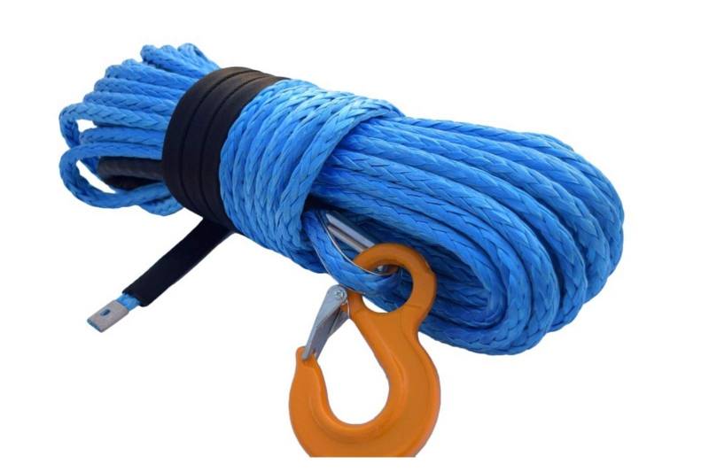 Synthetisches Windenseil-Set, Blue 12mm * 30m Kevlar Winchkabel, Synthetisches Windenseil, Winde-Seilverlängerung, Erholungsseil für Geländewagen, LKW, SUV, ATV, UTV von KOROBIE