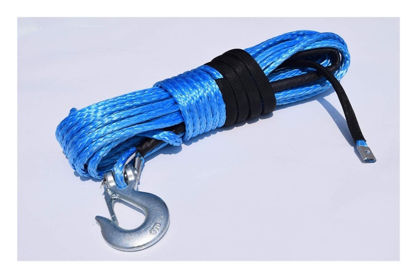 Synthetisches Windenseil-Set, Blue 3/8 "* 100 ft Winde Seilhaken, ATV Winch Relay, Bootswindekabel, Synthetisches Seil, Spektren Winde Seil für Geländewagen, LKW, SUV, ATV, UTV von KOROBIE