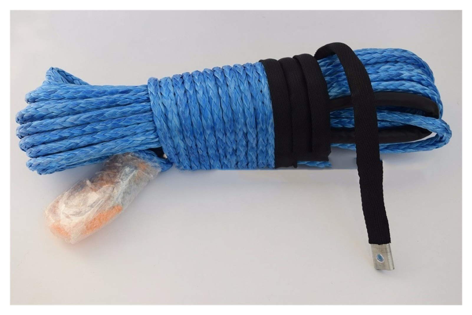 Synthetisches Windenseil-Set, Blue 3/8 "* 100ft Synthetisches Windenseil, ATV-Windekabel, Schleppseilauto, Off-Road-Seil für Geländewagen, LKW, SUV, ATV, UTV von KOROBIE