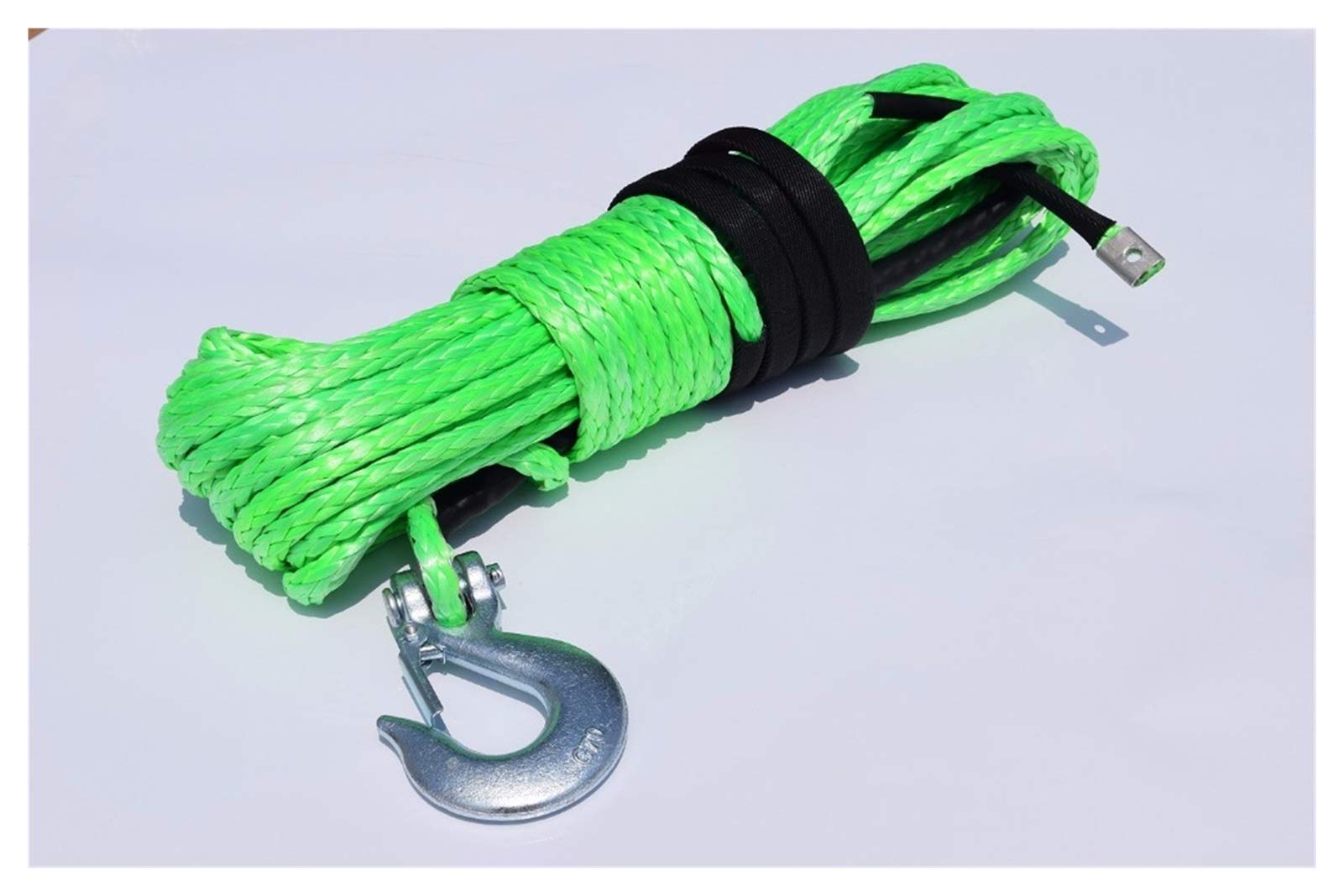 Synthetisches Windenseil-Set, Grün 10mm * 30m Synthetischer Winde-Seilhaken, ATV Winch Kit, Bootswindeseil, UTV Winch Zubehör für Geländewagen, LKW, SUV, ATV, UTV von KOROBIE