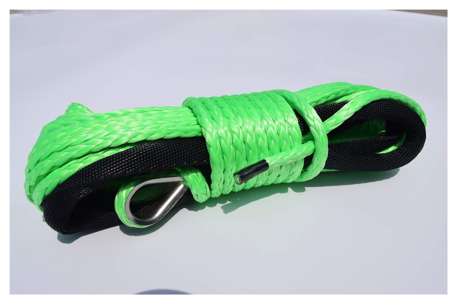 Synthetisches Windenseil-Set, Grüne 6mm * 15m Synthetisches Seil, ATV Winch Line, Kevlar Winch Seil 6mm, ATV Winch Zubehör, Plasmaseil für Geländewagen, LKW, SUV, ATV, UTV von KOROBIE