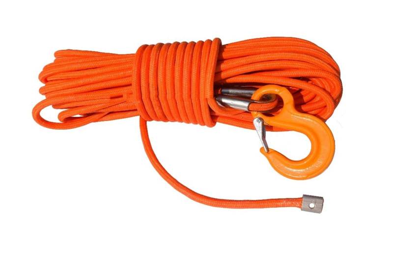 Synthetisches Windenseil-Set, Orange 12mm * 30m 4x4 doppelt geflochtenes Synthetisches Windenseil, Synthetisches Seil, Bootswindekabel für Geländewagen, LKW, SUV, ATV, UTV von KOROBIE