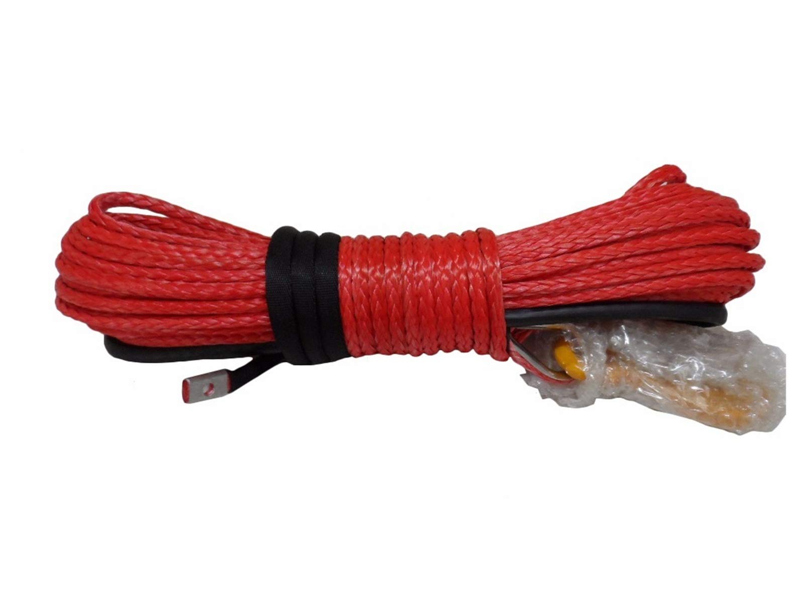 Synthetisches Windenseil-Set, Rot 10mm * 30m 12Plit Synthetische Winde Seil, 3/8 x 100 Windekabel, Winde Seilverlängerung, Off-Road Seil für Geländewagen, LKW, SUV, ATV, UTV von KOROBIE