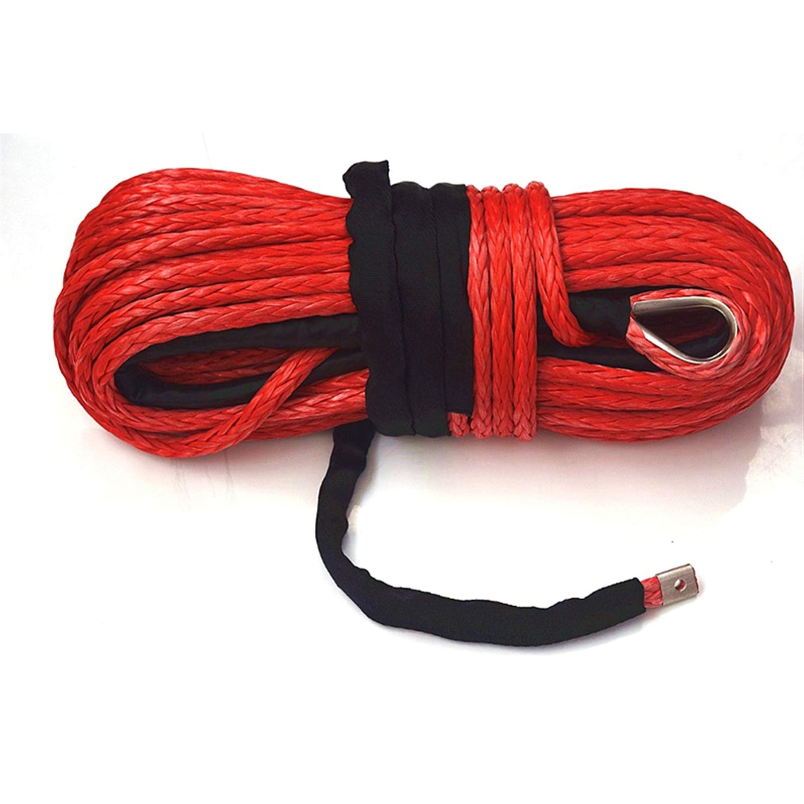 Synthetisches Windenseil-Set, Rot 14mm * 30m Synthetisches Windenseil, ATV-Windekabel, Abschleppseile for Autozubehör, 4x4 Off-Road-Abschleppkabel für Geländewagen, LKW, SUV, ATV, UTV von KOROBIE