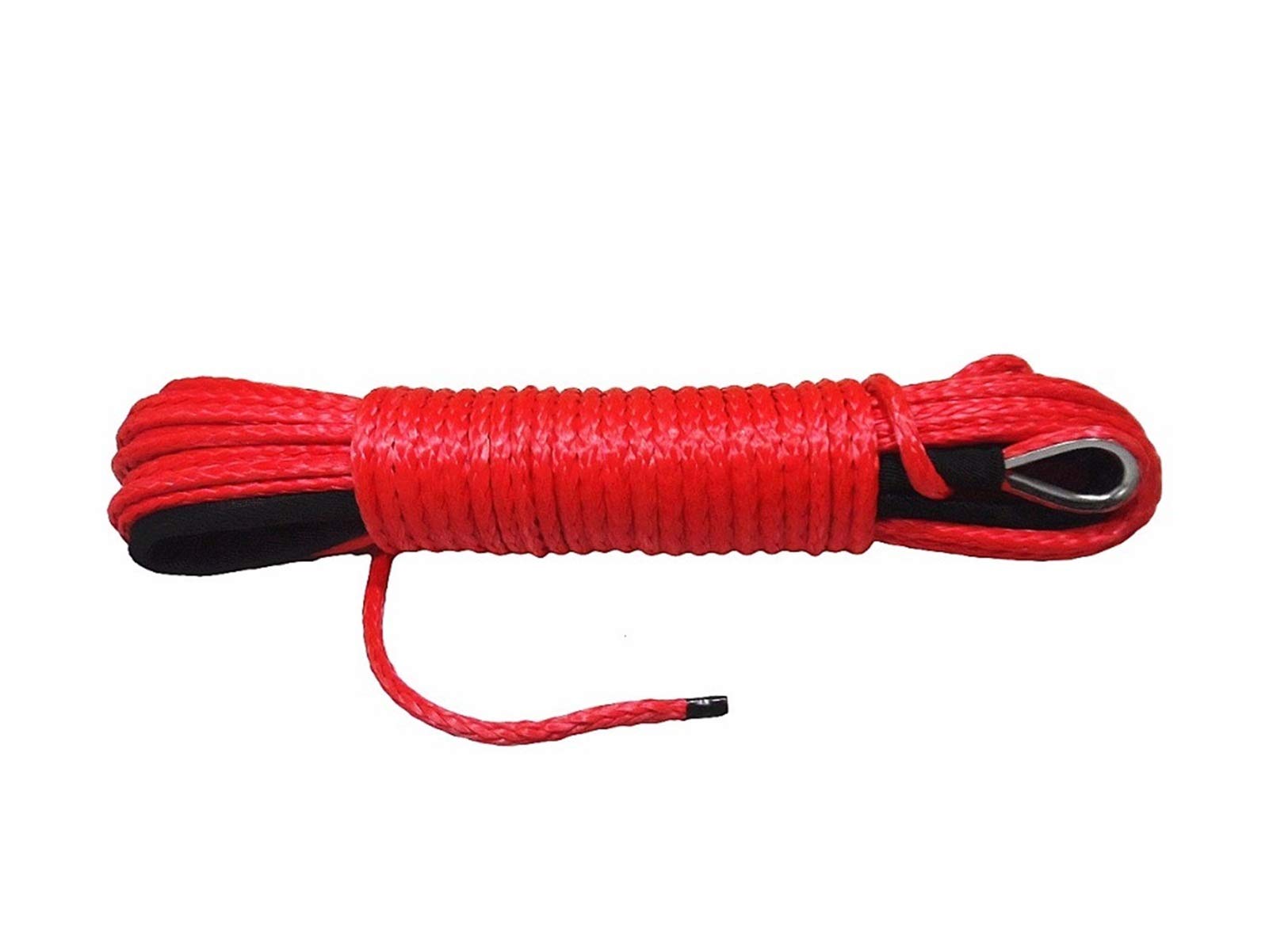 Synthetisches Windenseil-Set, Rot 5mm * 15m ATV-Winch-Linie, Synthetisches Seil, ATV-Winde-Zubehör, Off-Road-Seil, Bootswindeseil für Geländewagen, LKW, SUV, ATV, UTV von KOROBIE