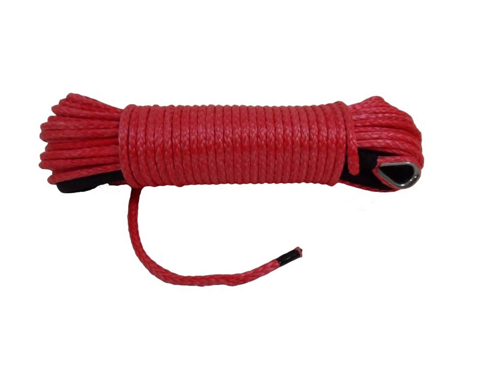 Synthetisches Windenseil-Set, Rot 6mm * 15m Synthetisches Seil, Off Road Seil, ATV Winch Line, Bootswinde Seil 6mm, Winklabel für Geländewagen, LKW, SUV, ATV, UTV von KOROBIE