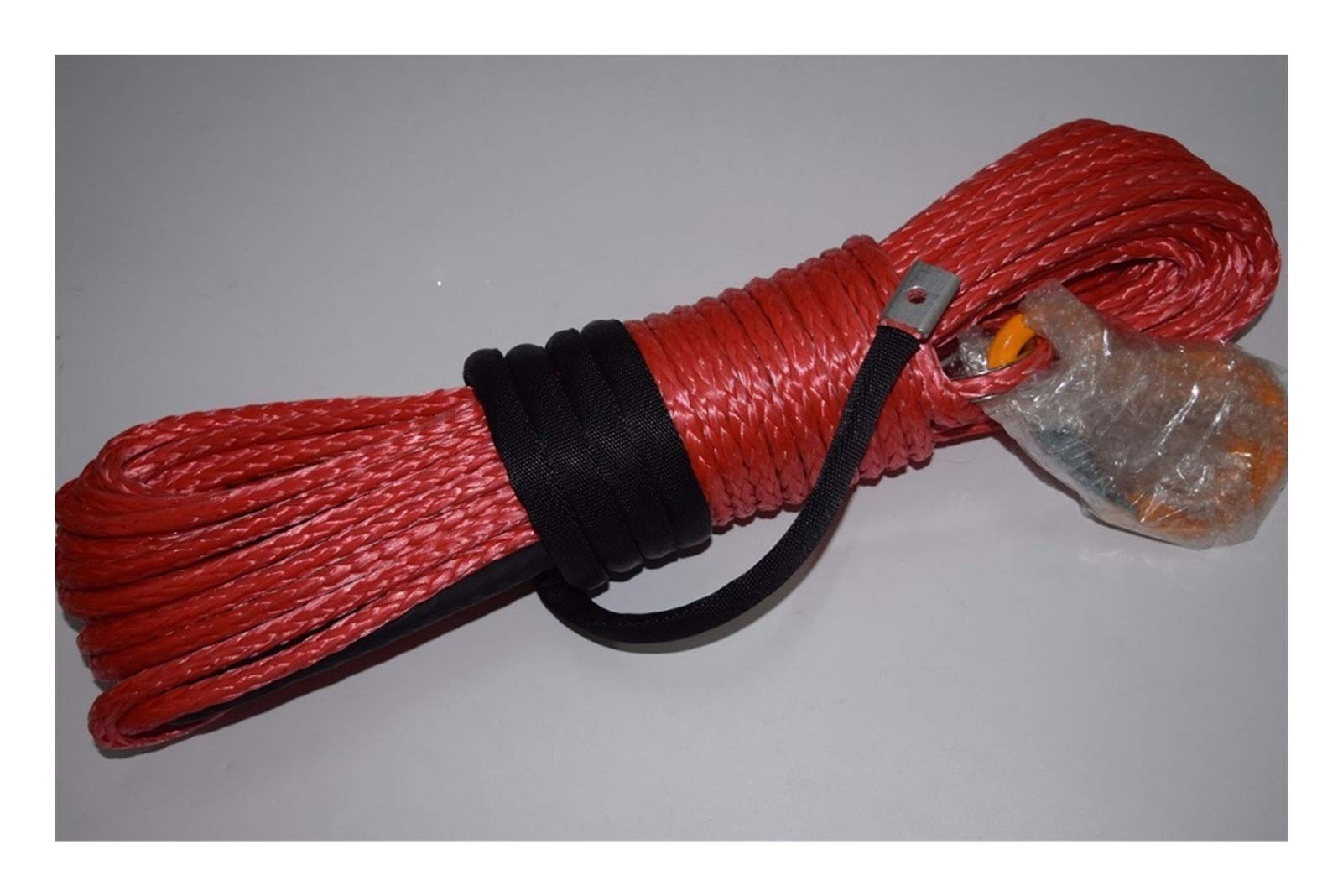 Synthetisches Windenseil-Set, Rot 8mm * 30m Synthetisches Seil, ATV UTV SUV Winch Line, AUS-Straßenseil, Abschleppseile mit Haken, Schleppkabel für Geländewagen, LKW, SUV, ATV, UTV von KOROBIE