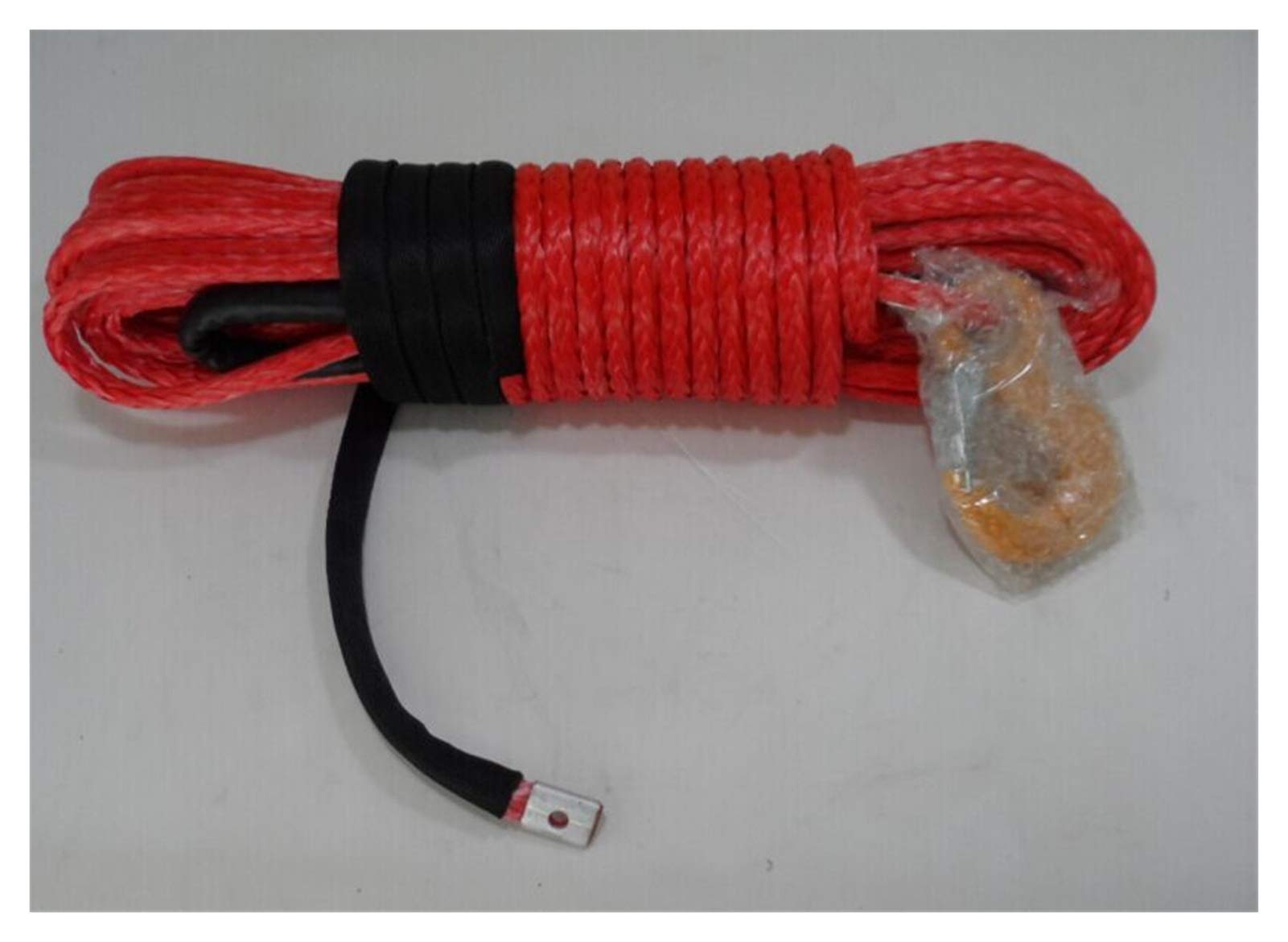 Synthetisches Windenseil-Set, Rotes 10mm * 30m Synthetisches ATV-Windenseil, 3/8 x 100 Windekabel, Off-Straßenseil, Winklierlinie für Geländewagen, LKW, SUV, ATV, UTV von KOROBIE