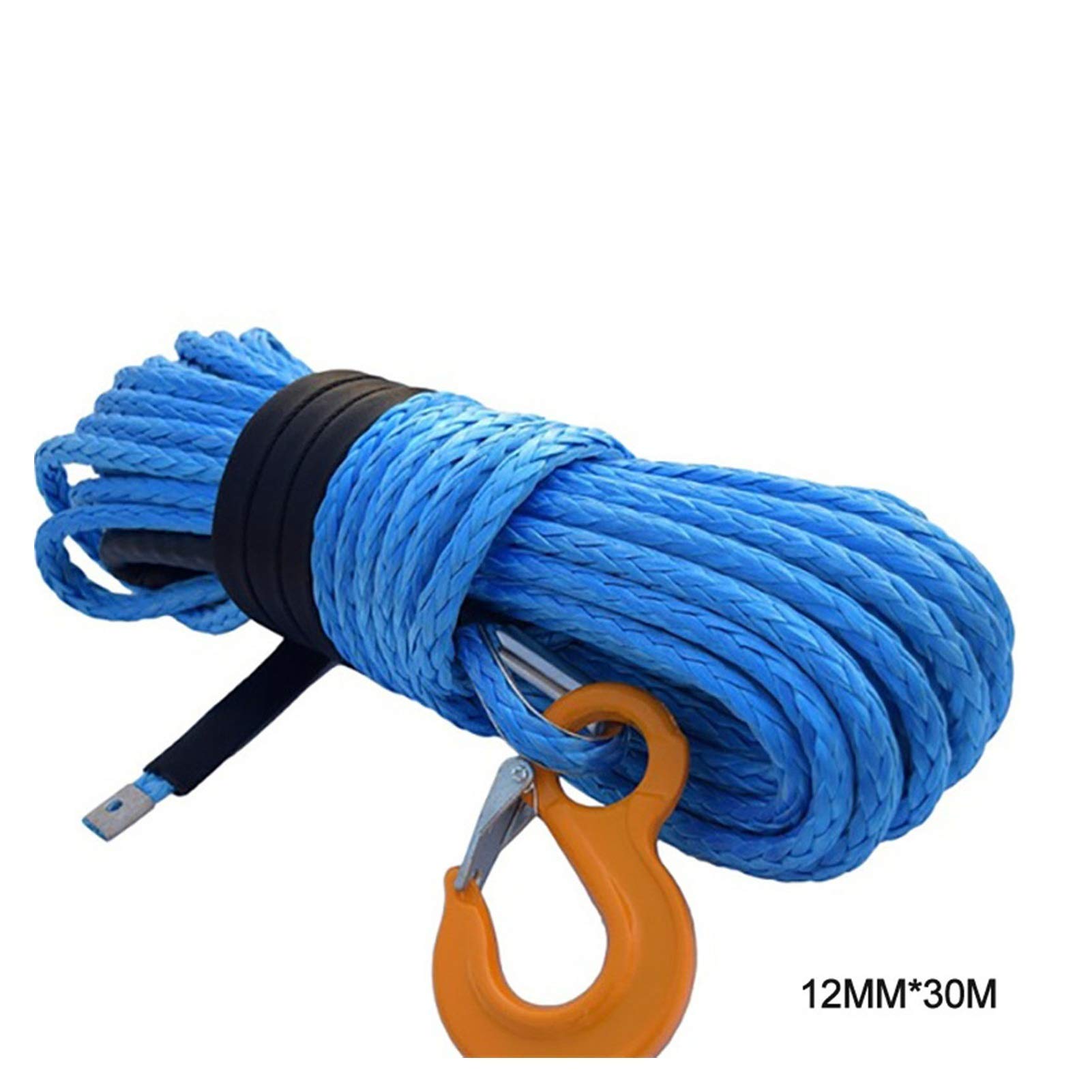 Synthetisches Windenseil-Set, Rotes 12mm * 30m ATV Winchkabel, Uhmwpe-Seil, Schleppseilauto, Plasmawinchkabel für Geländewagen, LKW, SUV, ATV, UTV(Blue) von KOROBIE