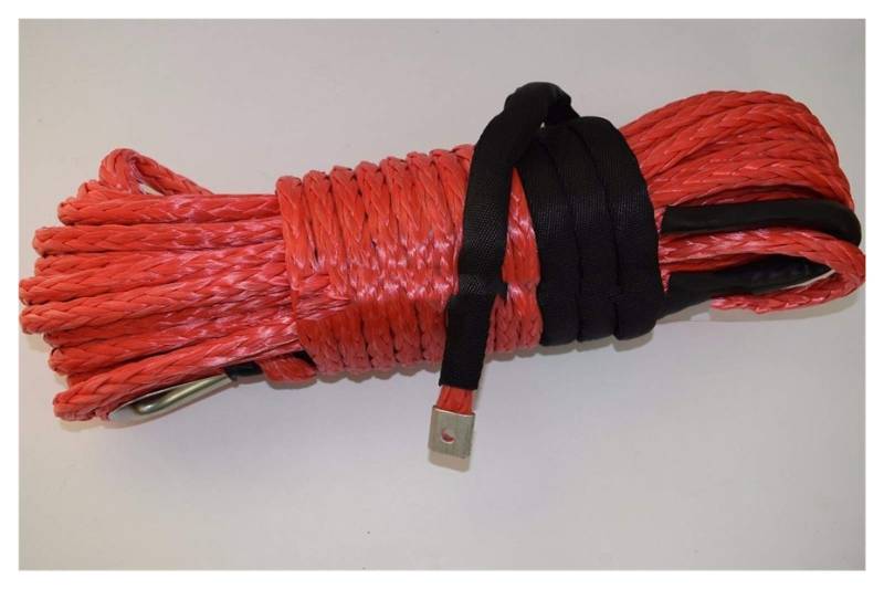 Synthetisches Windenseil-Set, Rotes 12mm * 30m Synthetisches Seil, Windenkabel, Kabelverlängerungswinde, AFF Road Seil für Geländewagen, LKW, SUV, ATV, UTV von KOROBIE