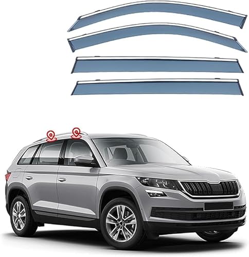 4 Stück Auto Windabweiser FüR Skoda Kodiaq NS7 2017-2023, Seitenfenster Schutz Vor Wind Regen Sonnenschutz Beschlagfrei von KORSE