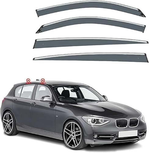 KORSE 4 Stück Auto Windabweiser FüR BMW 1 Series Hatchback MK2-F20 2012-2018, Seitenfenster Schutz Vor Wind Regen Sonnenschutz Beschlagfrei von KORSE