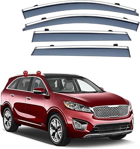 KORSE 4 Stück Auto Windabweiser FüR KIA Sorento UM 2015-2020, Seitenfenster Schutz Vor Wind Regen Sonnenschutz Beschlagfrei von KORSE