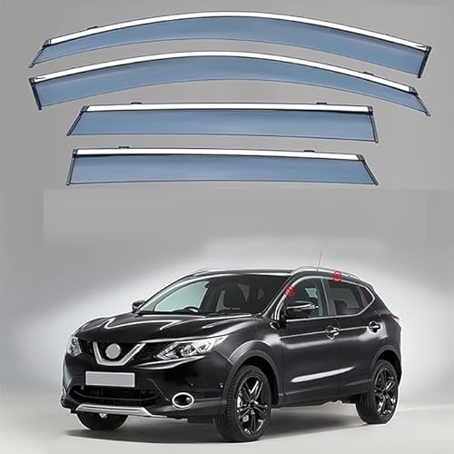 KORSE 4 Stück Auto Windabweiser FüR Nissan Qashqai MK2-J11 2016-2021 2022 2023, Seitenfenster Schutz Vor Wind Regen Sonnenschutz Beschlagfrei von KORSE