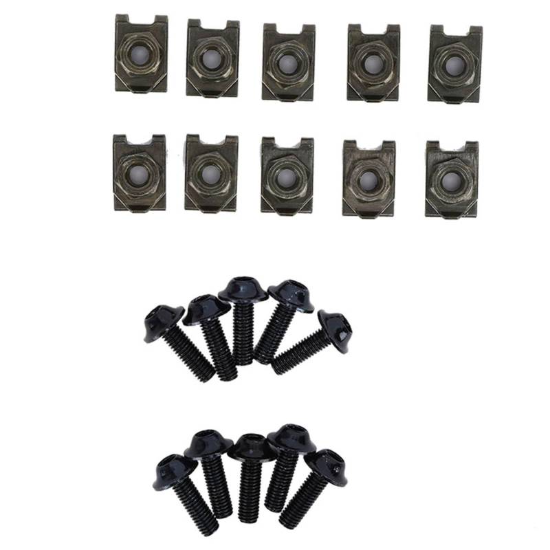 5 * 16MM Motorrad Verkleidung Körper Bolzen Kit Schraube Spire Speed ​​Fastener Clip Mutter (Black) von KOSDFOGE