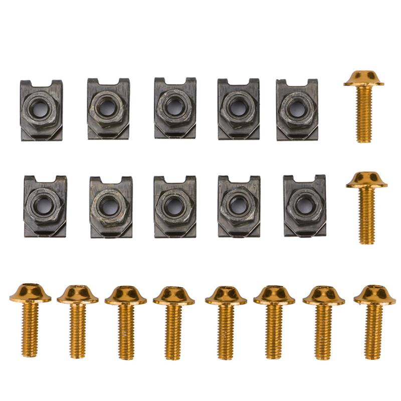 5 * 16MM Motorrad Verkleidung Körper Bolzen Kit Schraube Spire Speed ​​Fastener Clip Mutter (Gold) von KOSDFOGE