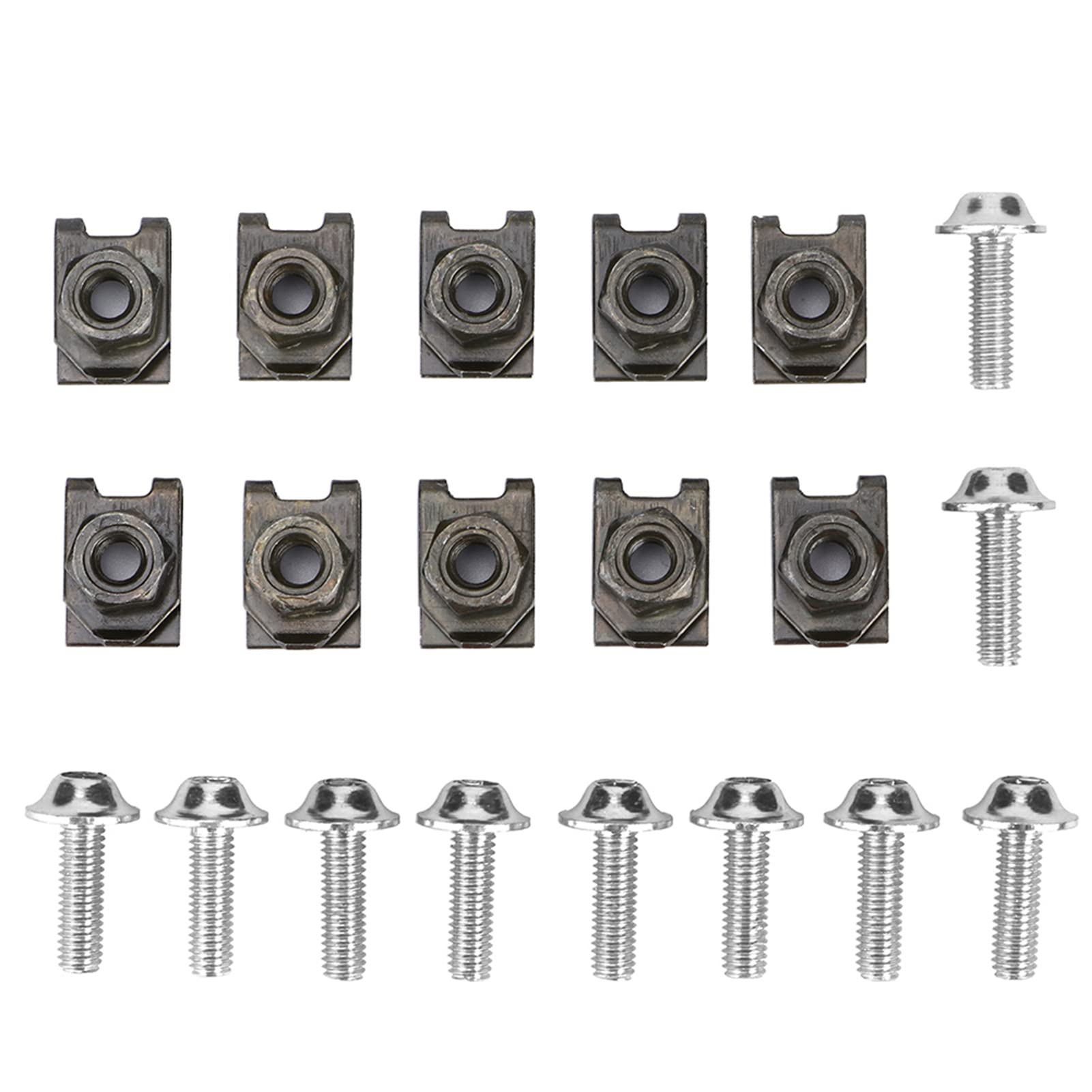 5 * 16MM Motorrad Verkleidung Körper Bolzen Kit Schraube Spire Speed ​​Fastener Clip Mutter (Silver) von KOSDFOGE