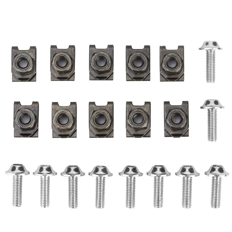 5 * 16MM Motorrad Verkleidung Körper Bolzen Kit Schraube Spire Speed ​​Fastener Clip Mutter (Silver) von KOSDFOGE