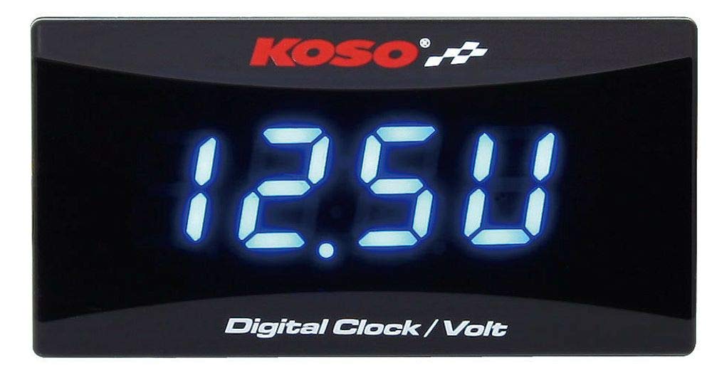 KOSO Batteriespannungsanzeige und Uhr für alle 12 V Gleichstrom-Batterien von KOSO