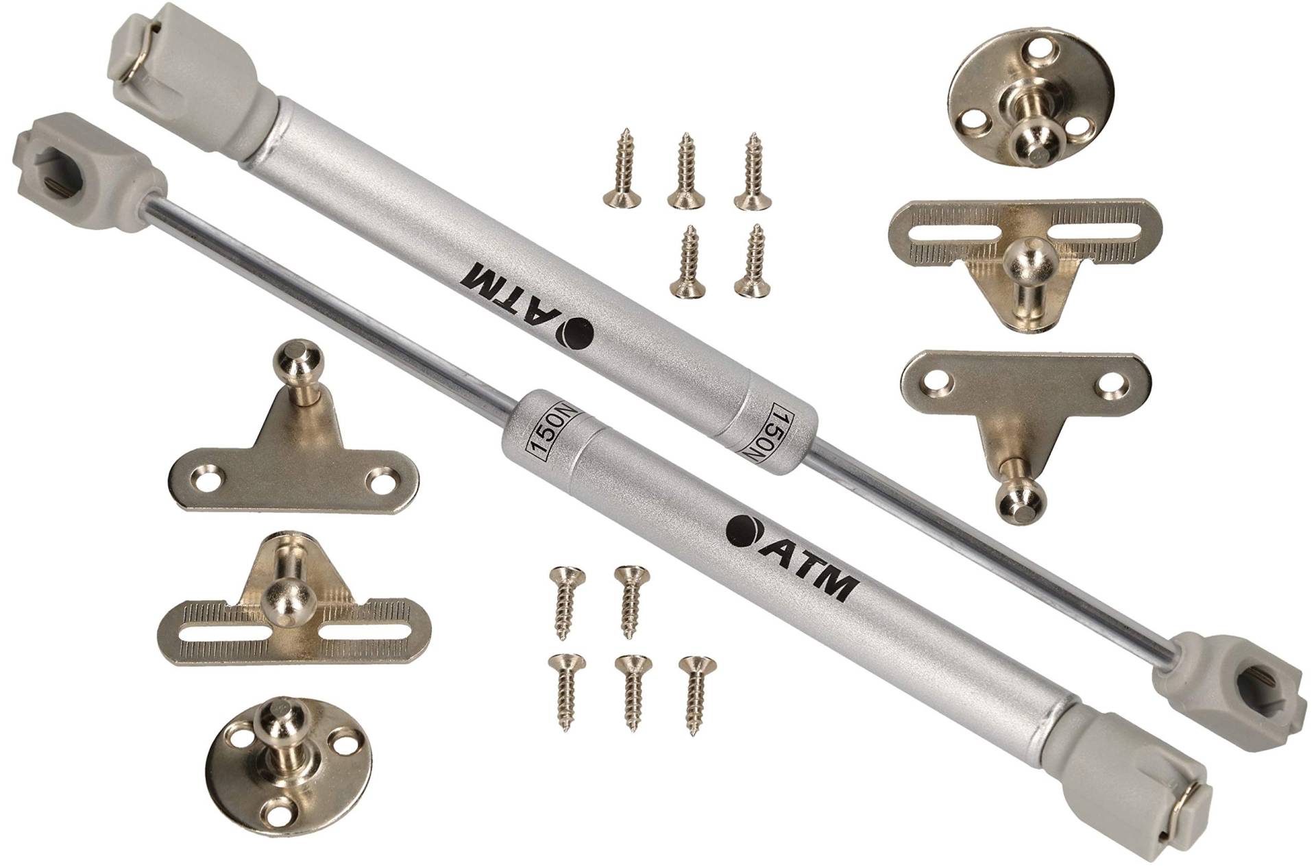 KOTARBAU® 2er Set Klappenbeschlag Gasdruckfeder Silber Gasdruckdämpfer Möbel Stoßdämpfer Küchenschrank Gasfeder Dämpfer Schranktür Softclose Türdämpfer Tür Dämpfung 150 N von KOTARBAU