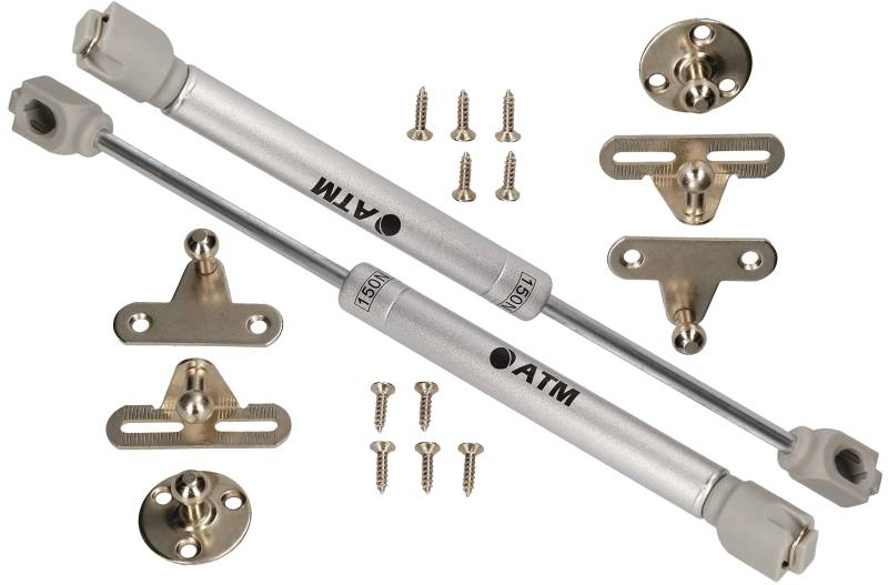 KOTARBAU® 2er Set Klappenbeschlag Gasdruckfeder Silber Gasdruckdämpfer Möbel Stoßdämpfer Küchenschrank Gasfeder Dämpfer Schranktür Softclose Türdämpfer Tür Dämpfung 150 N von KOTARBAU