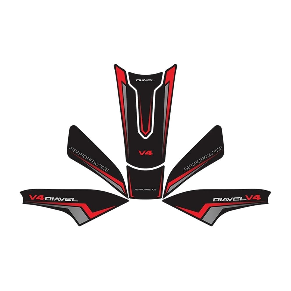 Motorrad-Tank-Aufkleber Für Du&Cati DIAVEL V4 2023 Jahre Motorrad Accessoreis Kraftstoff Tank Aufkleber Kits Bike Gas Pad Decals von KOTGBEWM